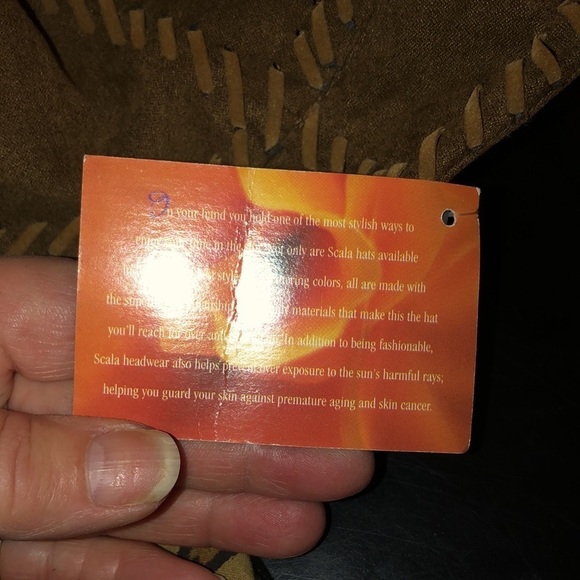 Scala brown suede bucket hat whipstitch stitching,milk chocolate color NWT - Picture 7 of 10